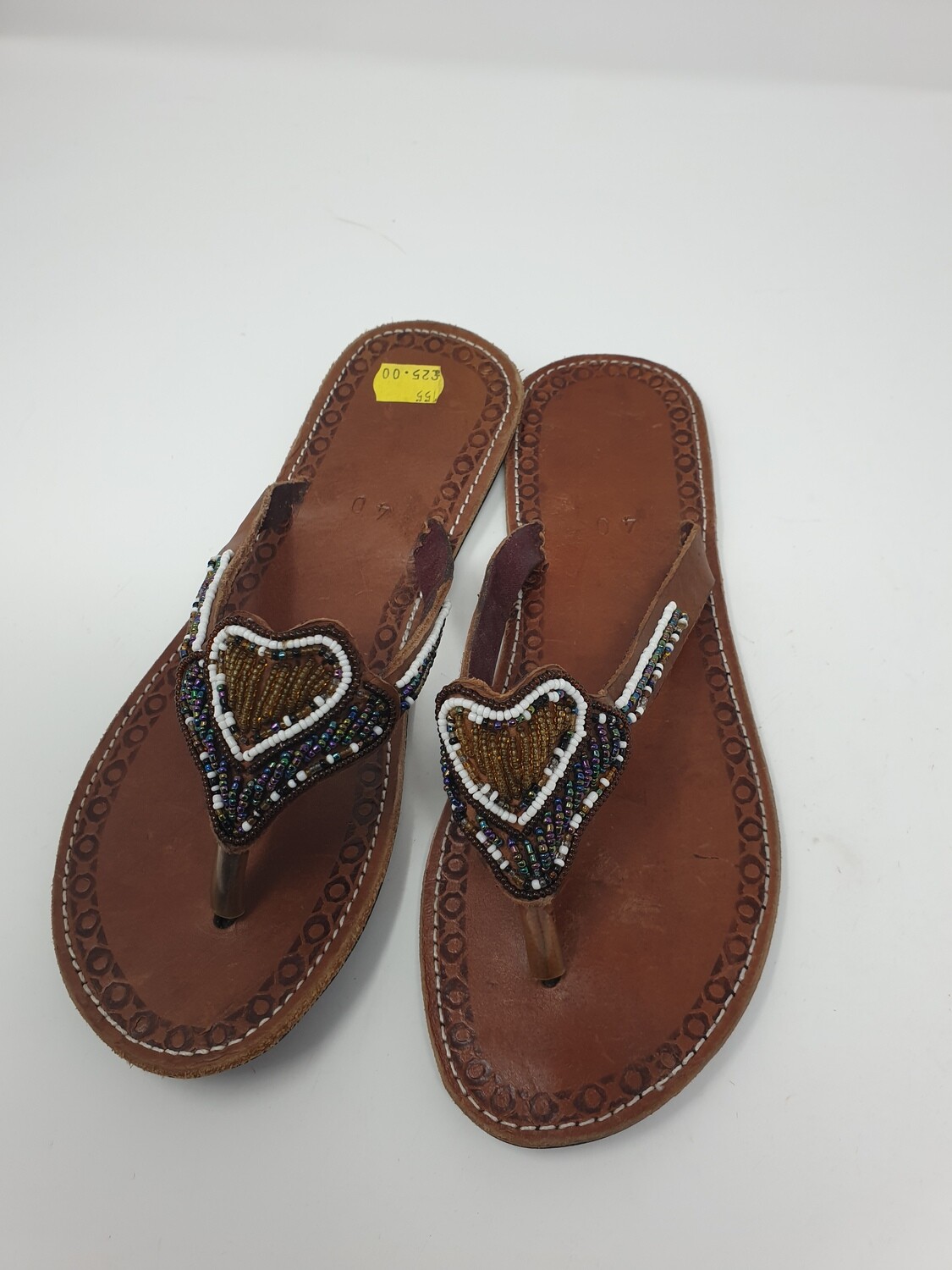 Elegant Heart Shaped Hand Beaded Sandals