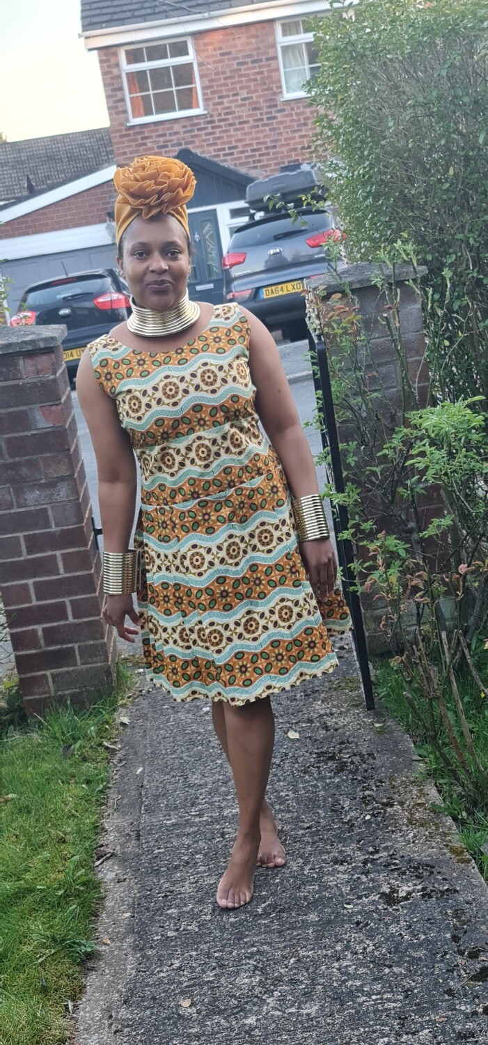 African Print Dress fit size 12/14