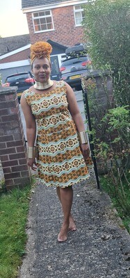 African Print Dress fit size 12/14