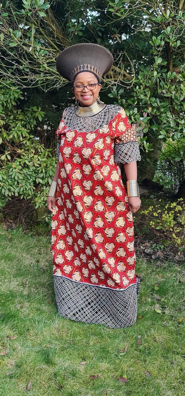 Beautiful Long African Print Dress fit size 14/16