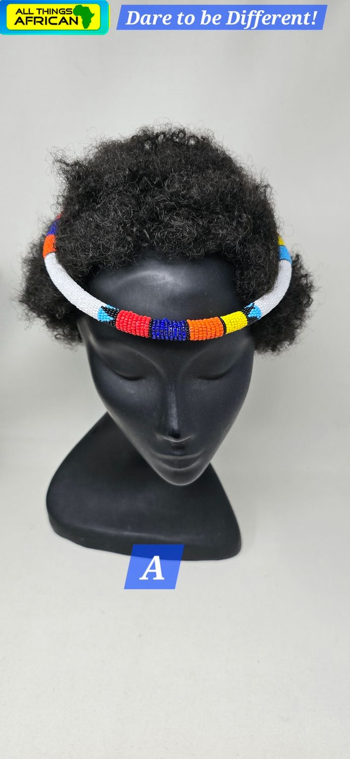 Wear the Culture – Handmade Beaded Headpiece - White Mix