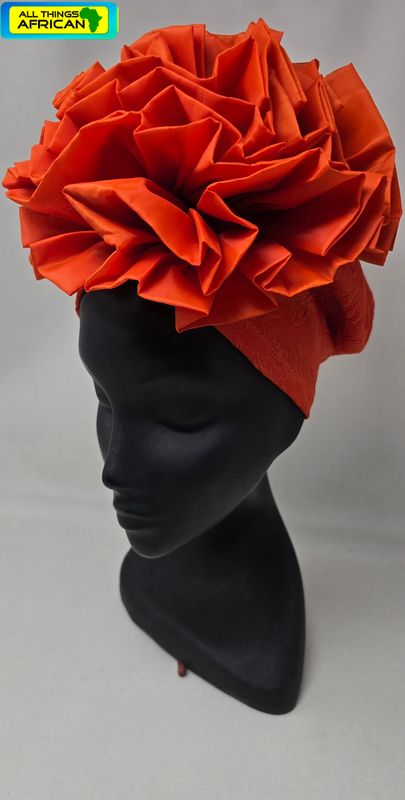 Statement Rose Hat – Versatile 3-Way Style | £15 - Orange - Malisona