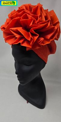 Statement Rose Hat – Versatile 3-Way Style | £15 - Orange - Malisona