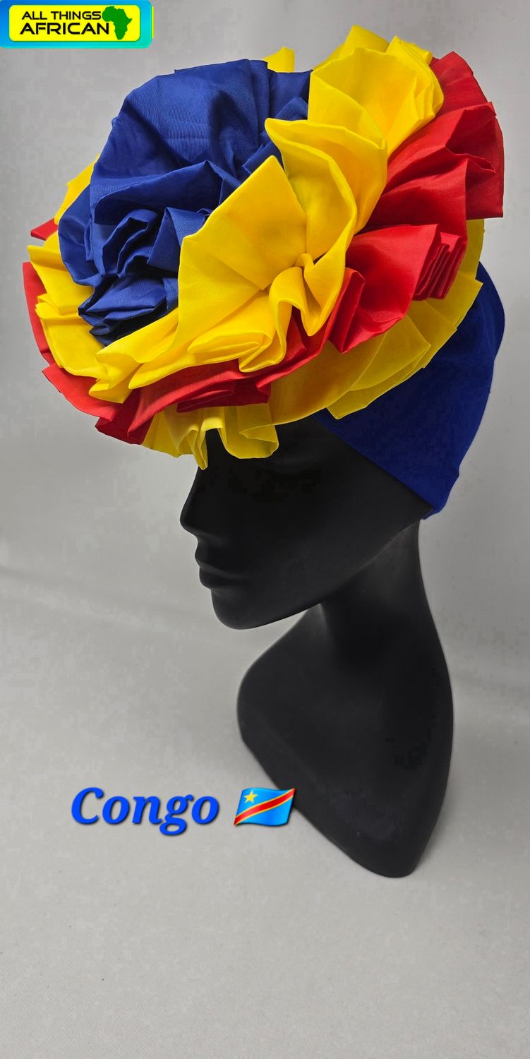 Statement Rose Hat – Versatile 3-Way Style | £15 - Congo Flag