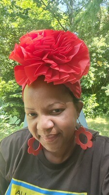 Statement Rose Hat – Versatile 3-Way Style | £15 - Red