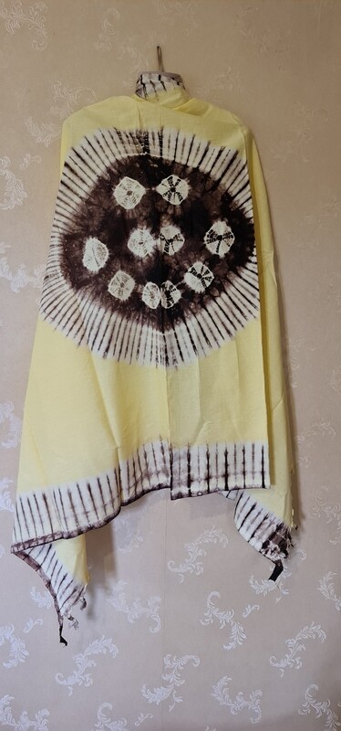 Tanga Handmade African Tie and Dye Fabric 100% Cotton - Cream