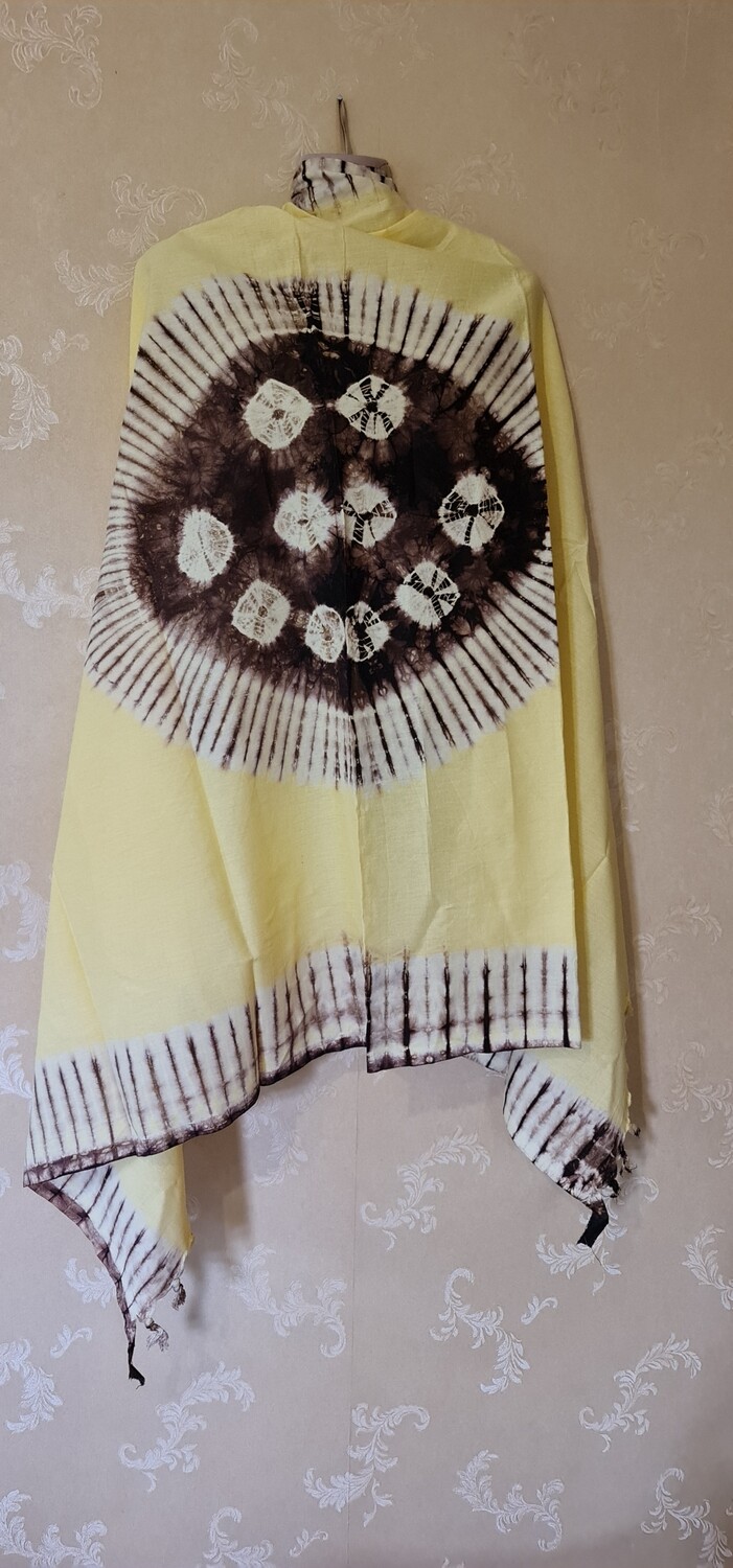 Tanga Handmade African Tie and Dye Fabric 100% Cotton - Cream