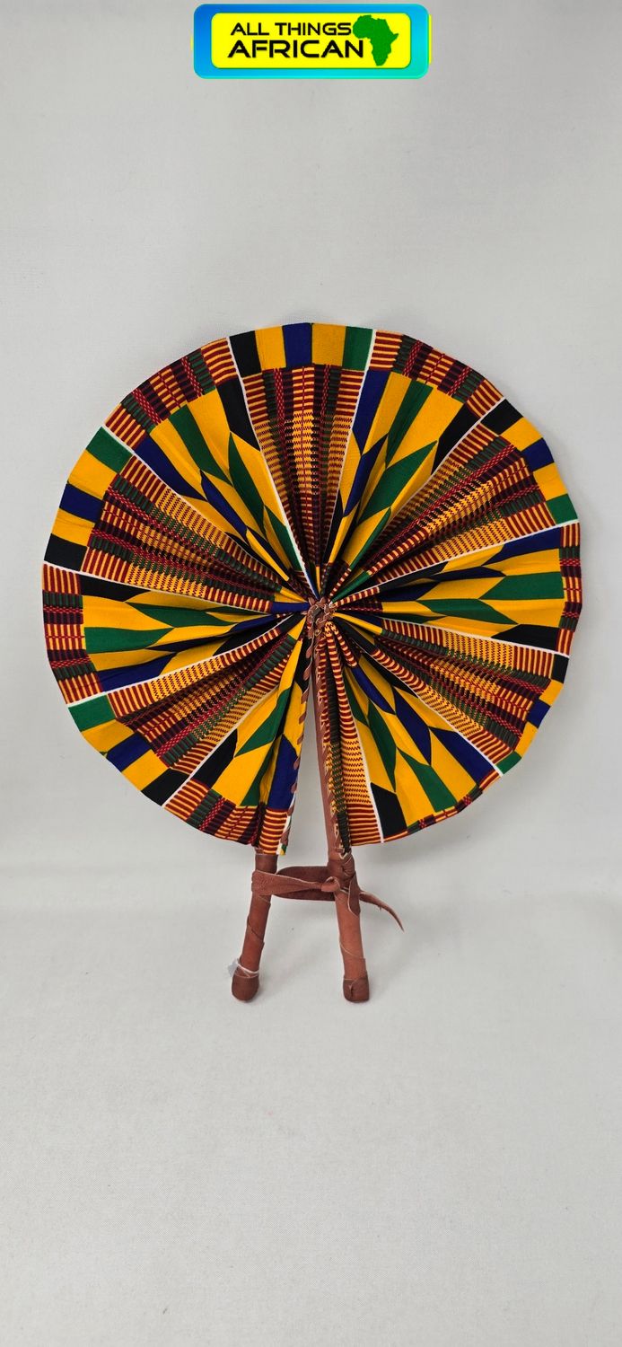 “Kente-Inspired Statement Hand Fan”  - Tine
