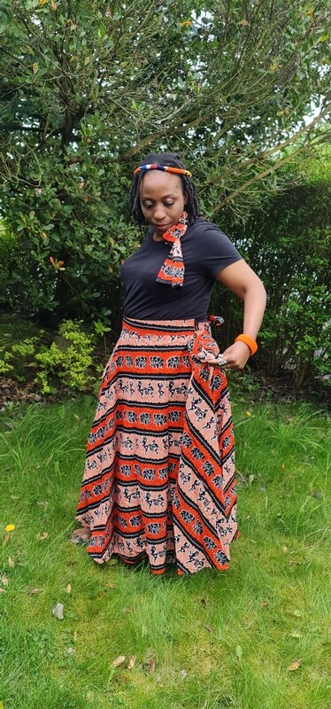 Exclusive Handmade African Full Flare Wrapper Skirt – 6 Yards of Culture &amp; Elegance | £60