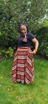 Exclusive Handmade African Full Flare Wrapper Skirt – 6 Yards of Culture &amp; Elegance | £60