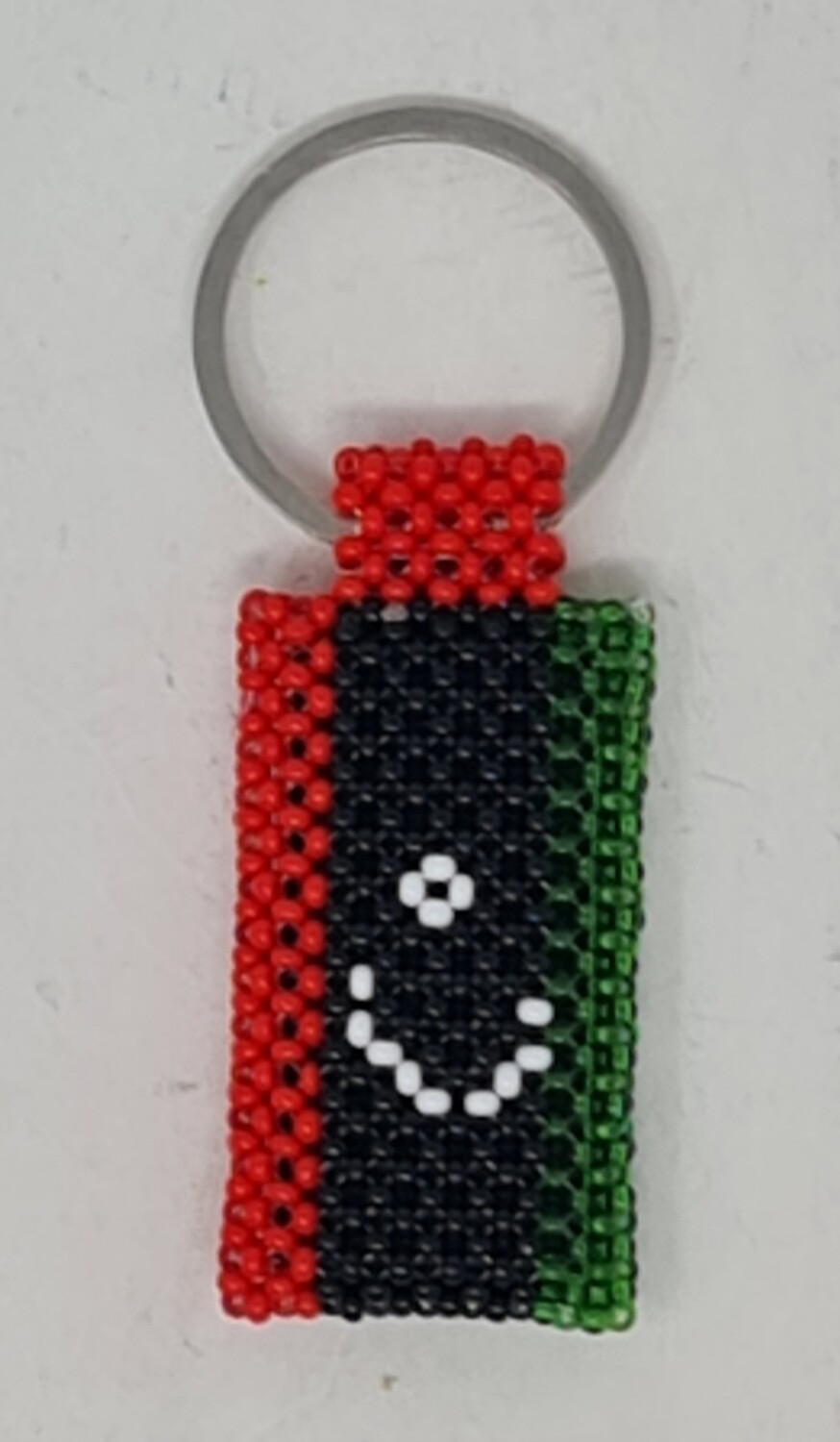 Hand Beaded Keyring - Libya Flag
