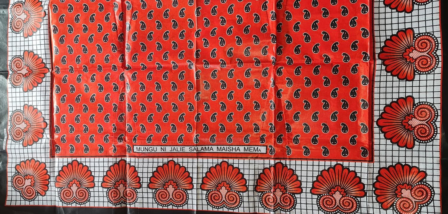 Kanga Collection Fabric - "Mungu Nijalie Salama Maisha Mema​"  African Kanga fabric, Leso Kenya,  Khanga nyepesi, Tanzanian kanga, Swahili fabric, Zanzibar Kanga