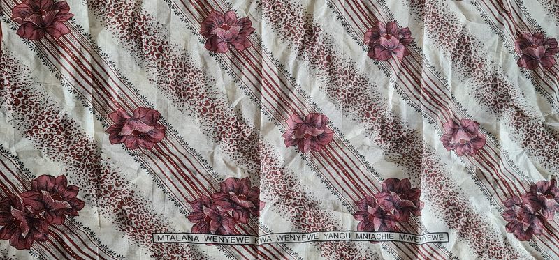 Kanga Collection Fabric  "Mtalana Wenyewe kwa Wenyewe Yangu Miniachie Mwenyewe​"  African Kanga fabric, Leso Kenya,  Khanga nyepesi, Tanzanian kanga, Swahili fabric, Zanzibar Kanga