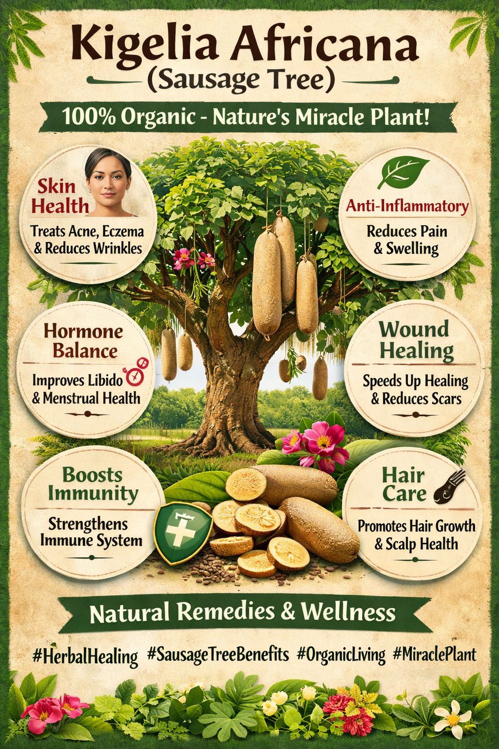 100% Natural Organic Supplements from Africa - Kigelia/Sousage Tree