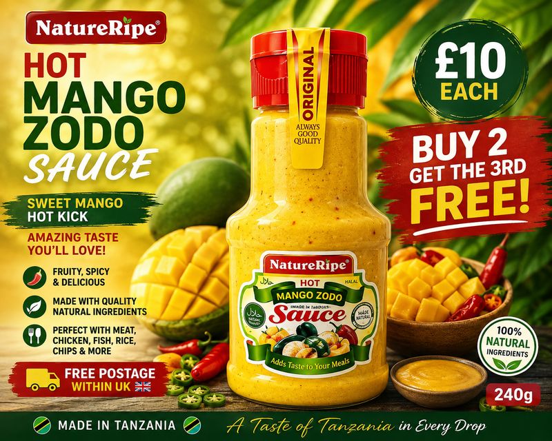 NatureRipe Hot Mango Zodo Sauce 240g | African Mango Sauce UK - Tatu