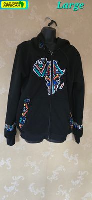 Map of Africa Hoodie - with Zip - black - Size Fit L -  Japa