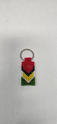 Hand-Beaded Guyana Flag Keyring