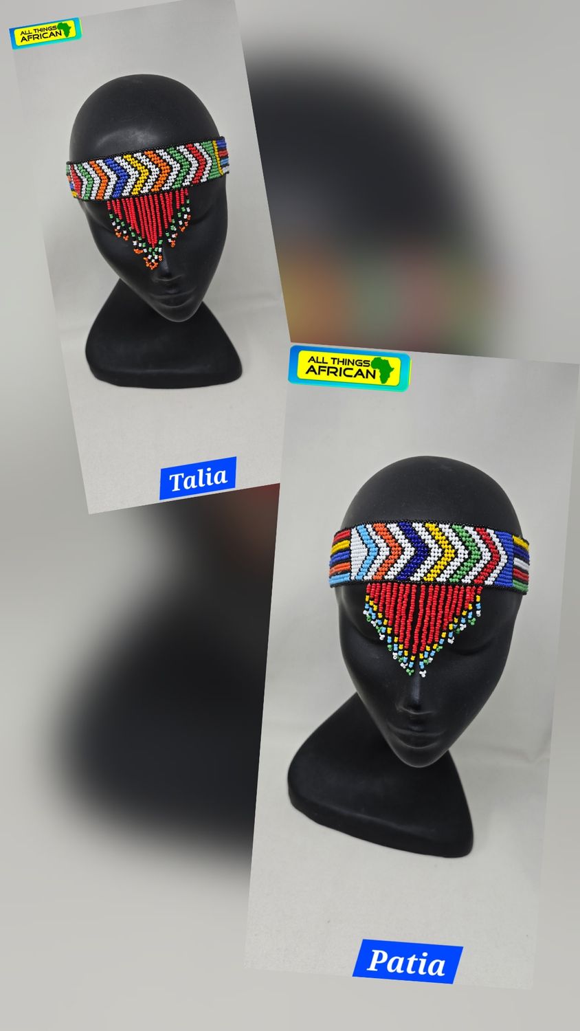 Handbeaded  Headress £30  - free delivery within UK - Mix Red