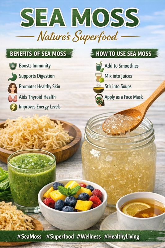 🌿 Raw Sea Moss 100% Organic Raw Sea Moss – Wildcrafted &amp; Naturally Dried