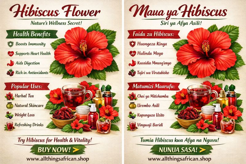 Premium Dried Hibiscus Flowers (Zobo / Roselle) – Natural &amp; Healthy Tea