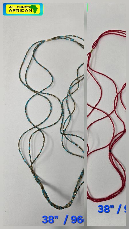 3 in 1 Handbeaded African Waist Beads - Size 38" / 96.5cm - Sapayi