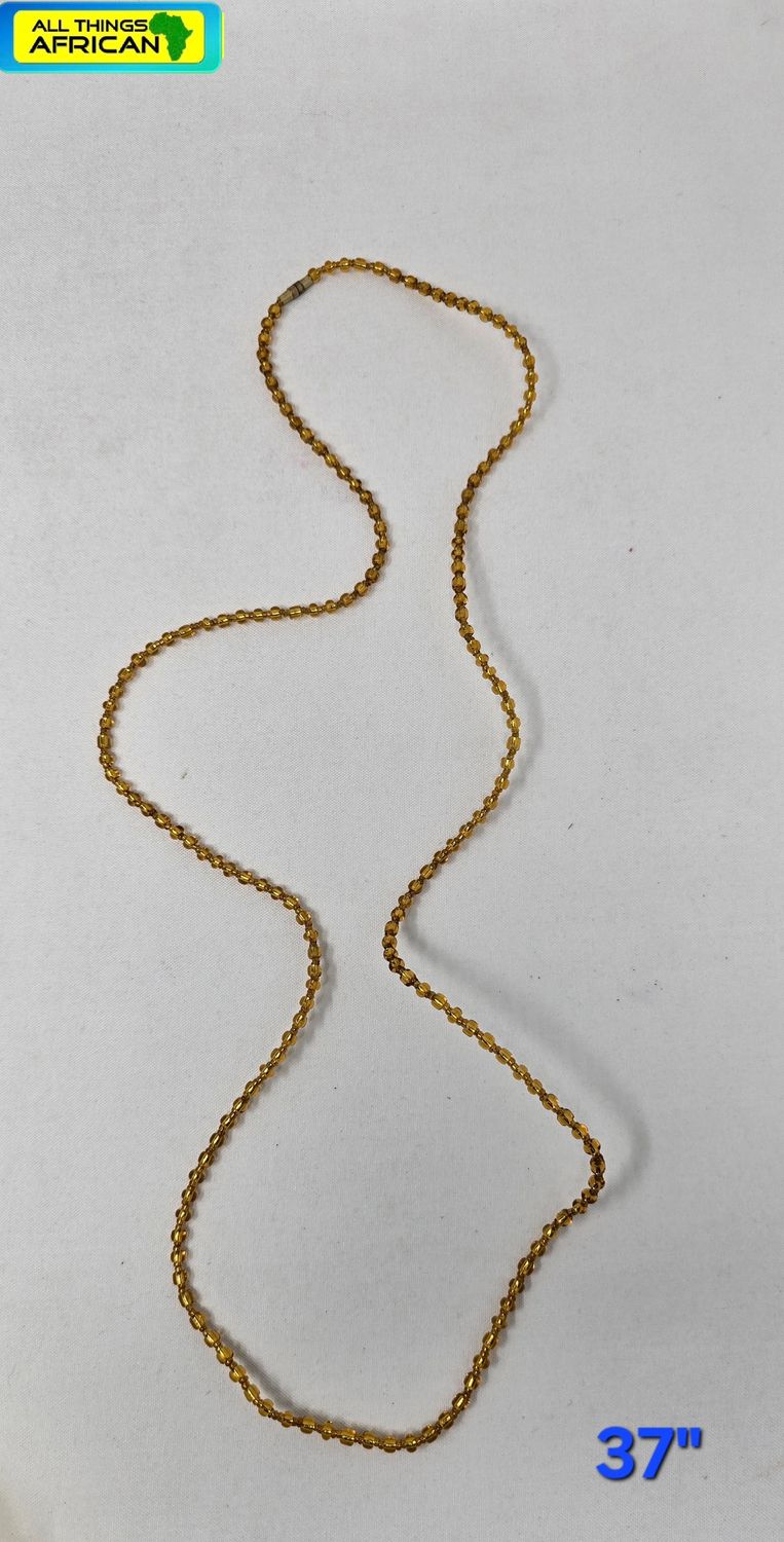 Gold Handbeaded African Waist Beads - Size 37" / 94cm - Kale
