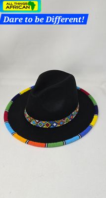 “Dare to Be Different – Hand-Beaded African Statement Hat Supporting Local Artisans”