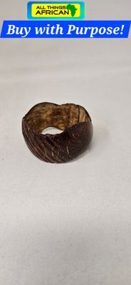 Handcrafted Coconut Shell Bangle (7cm) – Sustainable African Artisan Jewelry | £10 Ethical Fashion Statement