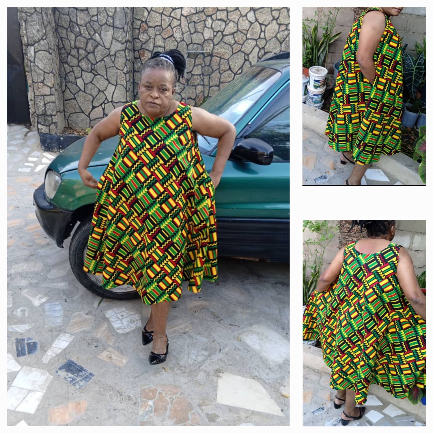 African Print Dress - fit UK sizes 14 to 16 -  Liana