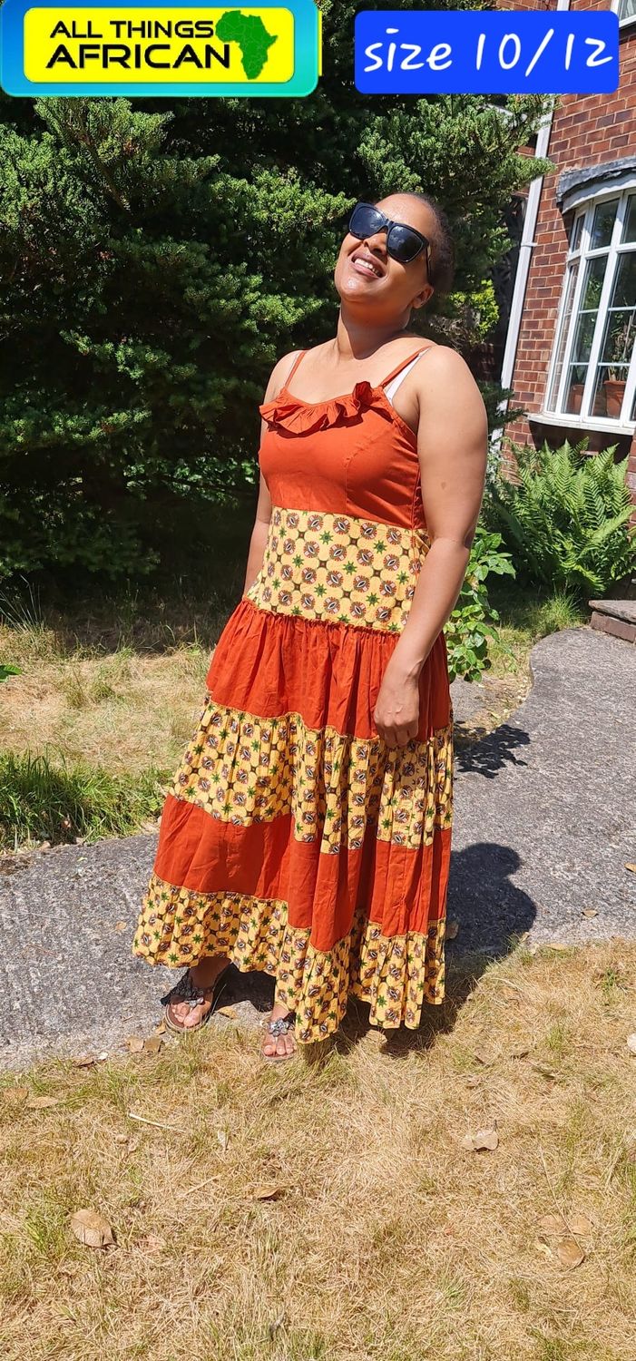 Sunshine African Maxi Dress – One-Off Handmade Beauty ☀️