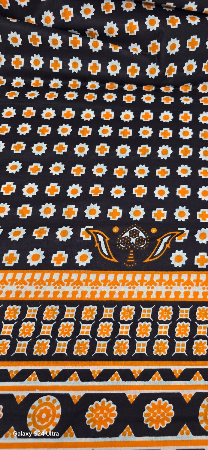 Kanga Collection Fabric - Kisutu orange
