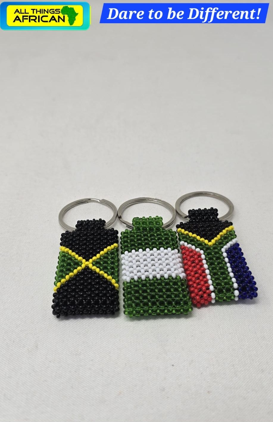 Handmade African Beaded Flag Keyrings | Cultural Accessories – All Things Africa