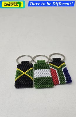 Handmade African Beaded Flag Keyrings | Cultural Accessories – All Things Africa