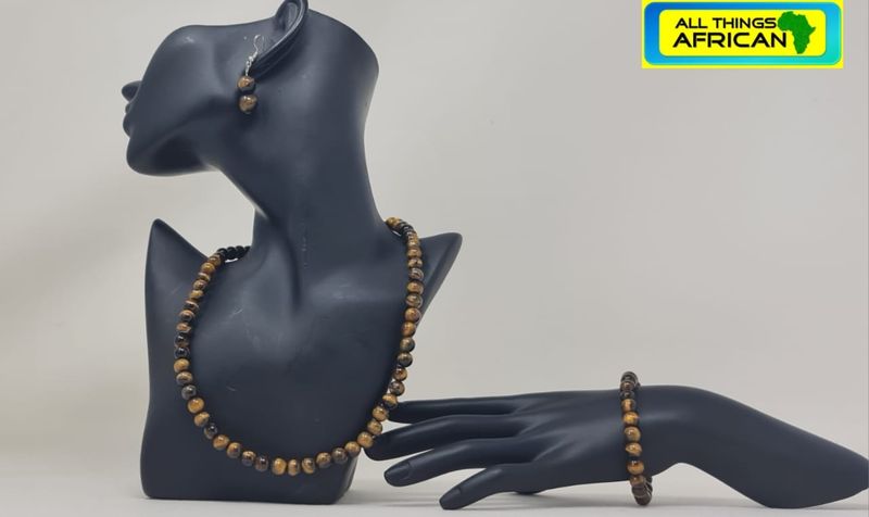 Tiger Eye Jewellery Set – Necklace, Earrings &amp; Bracelet | £28 Offer