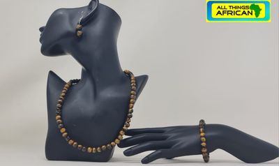 Tiger Eye Jewellery Set – Necklace, Earrings &amp; Bracelet | £28 Offer