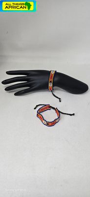 Handmade Eswatini Flag Beaded Bracelet – African Jewellery | Adjustable Friendship Bracelet | Support African Artisans