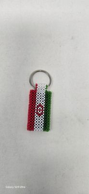 Hand Beaded Keyring Iran flag colours