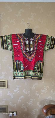 Dashiki Top - Red Mix - Unisex- Free size to XL - Janile