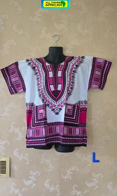 Dashiki Top - PinkWhite mix - letida - L