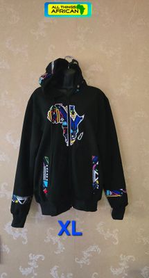 Map of Africa Hoodie - with Zip - Black - Size XL -  Hanide