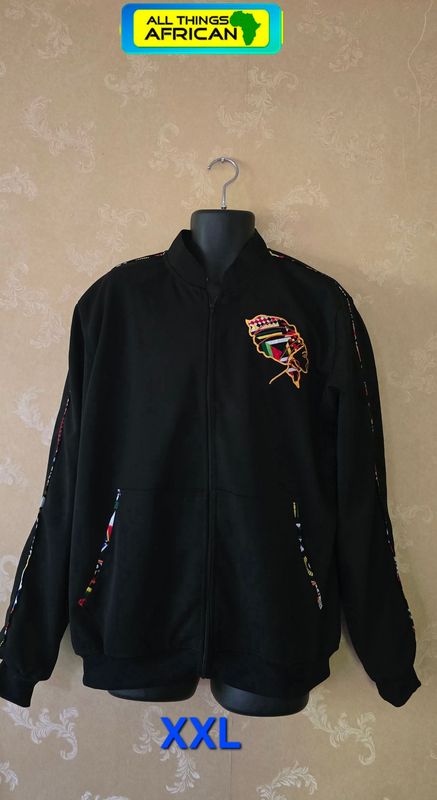 🖤 African Heritage Statement Bomber Jacket – XXL - Khanicha