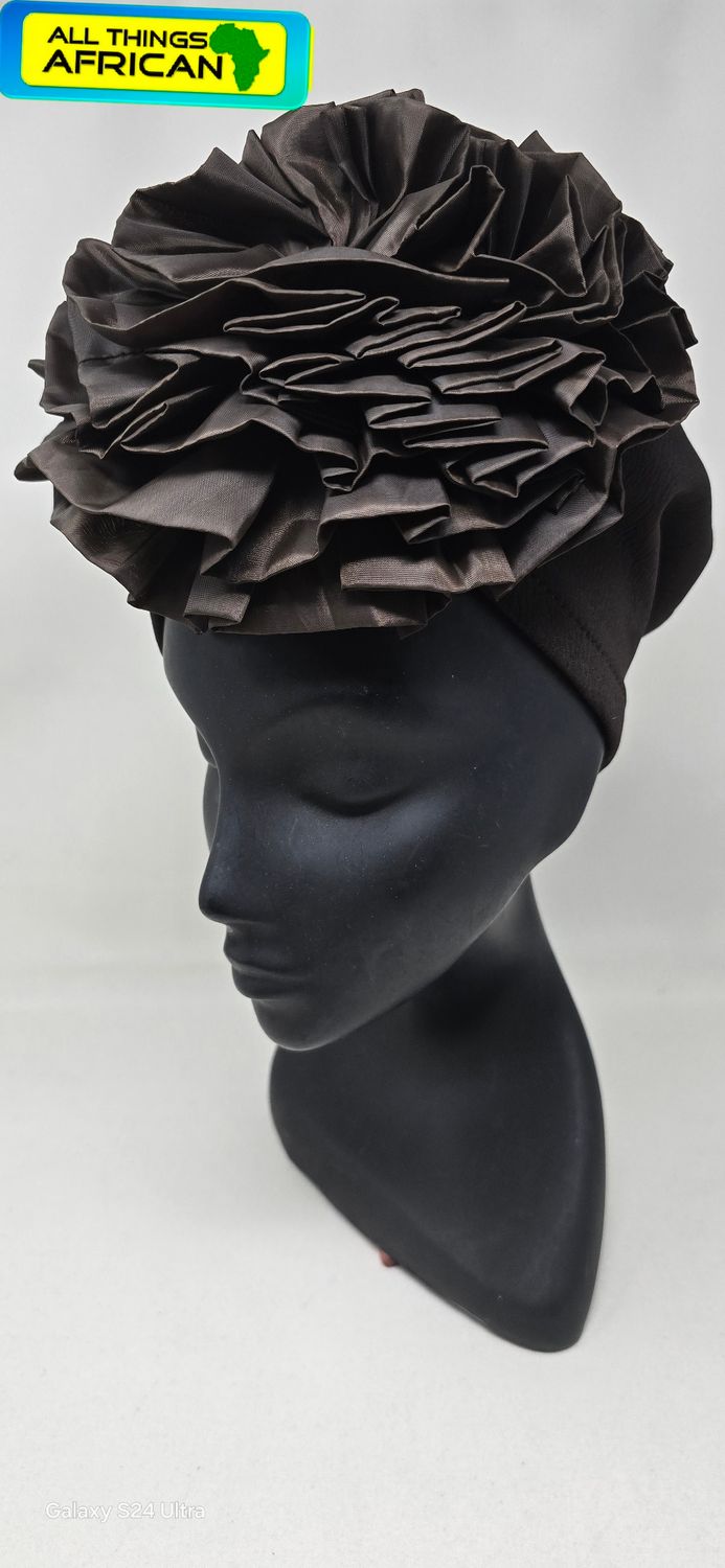 Statement Rose Hat – Versatile 3-Way Style | £15 - Brown - Vasachene