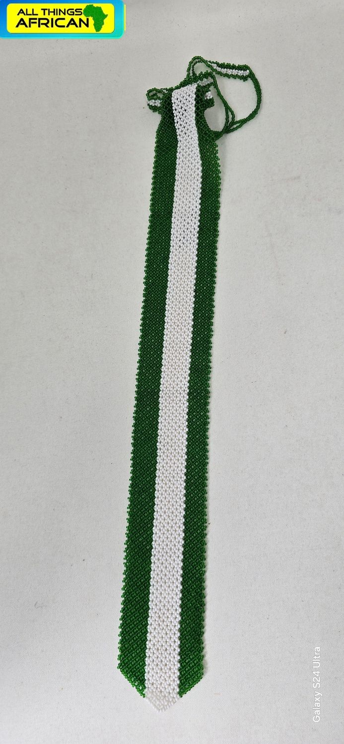 Nigerian Heritage Beaded Tie – Handmade African Statement Tie 🇳🇬