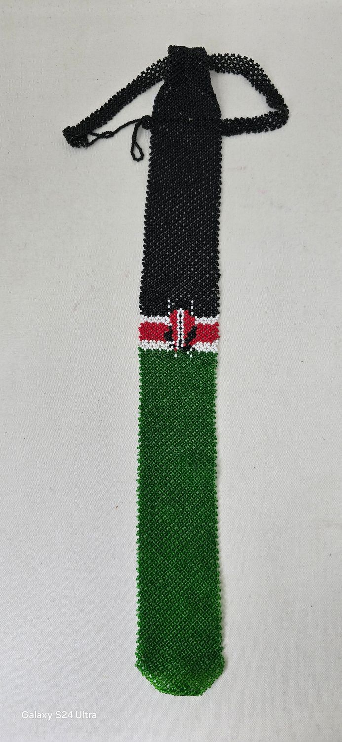 Kenyan Heritage Beaded Tie – Handmade African Artisan Tie 🇰🇪
