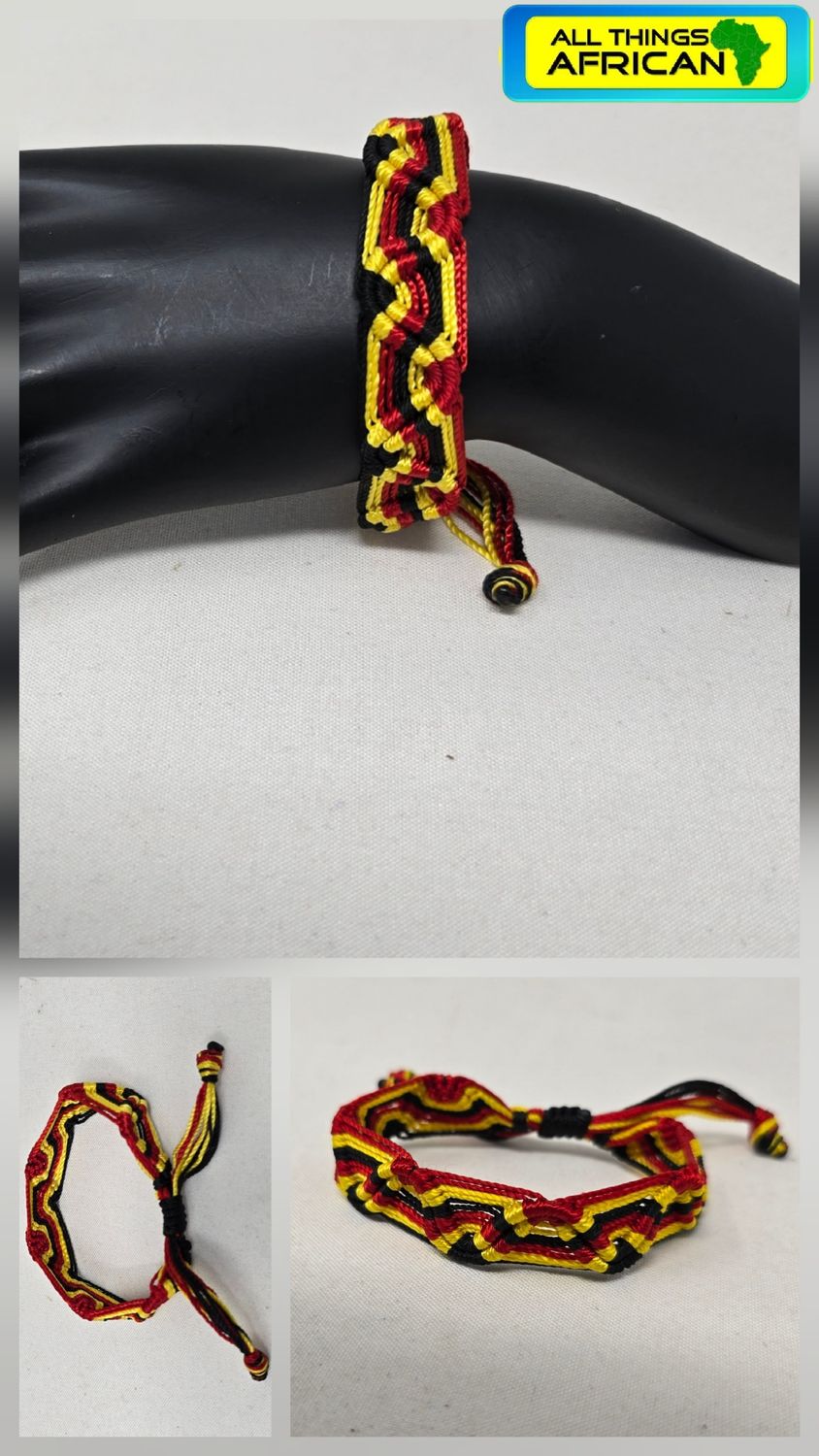 Uganda Colours Handmade Woven Thread Bracelet | Adjustable African Bracelet Price: £10