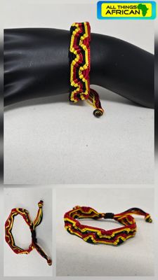 Uganda Colours Handmade Woven Thread Bracelet | Adjustable African Bracelet Price: £10