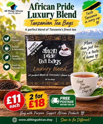 African Pride Luxury Blend Tanzanian Tea Bags 50 Pack | Premium Tanzania Tea | 2 for £18