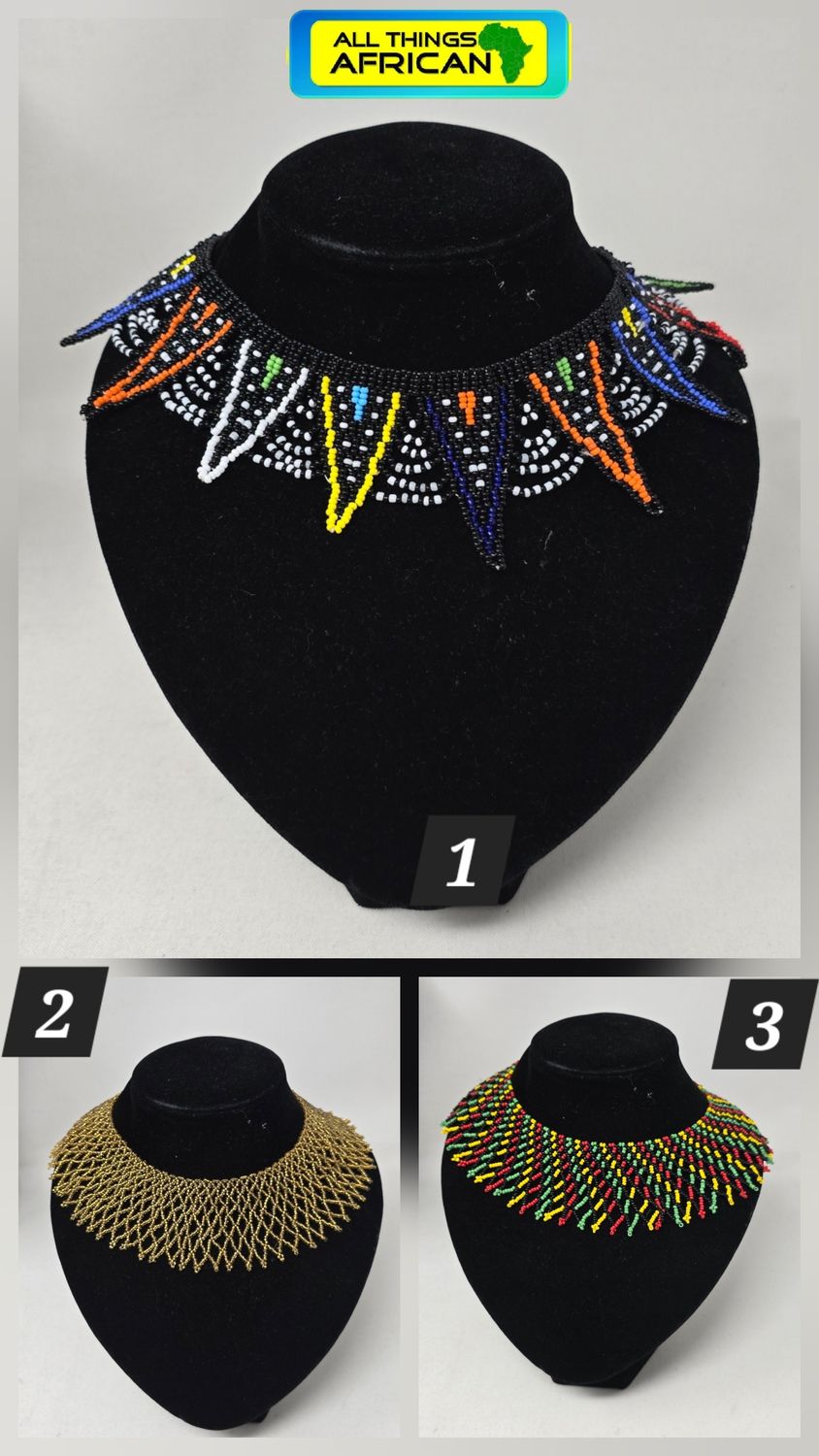 Handmade African Beaded Statement Necklace | Traditional Maasai Inspired Jewellery | All Things African-  Kobelo