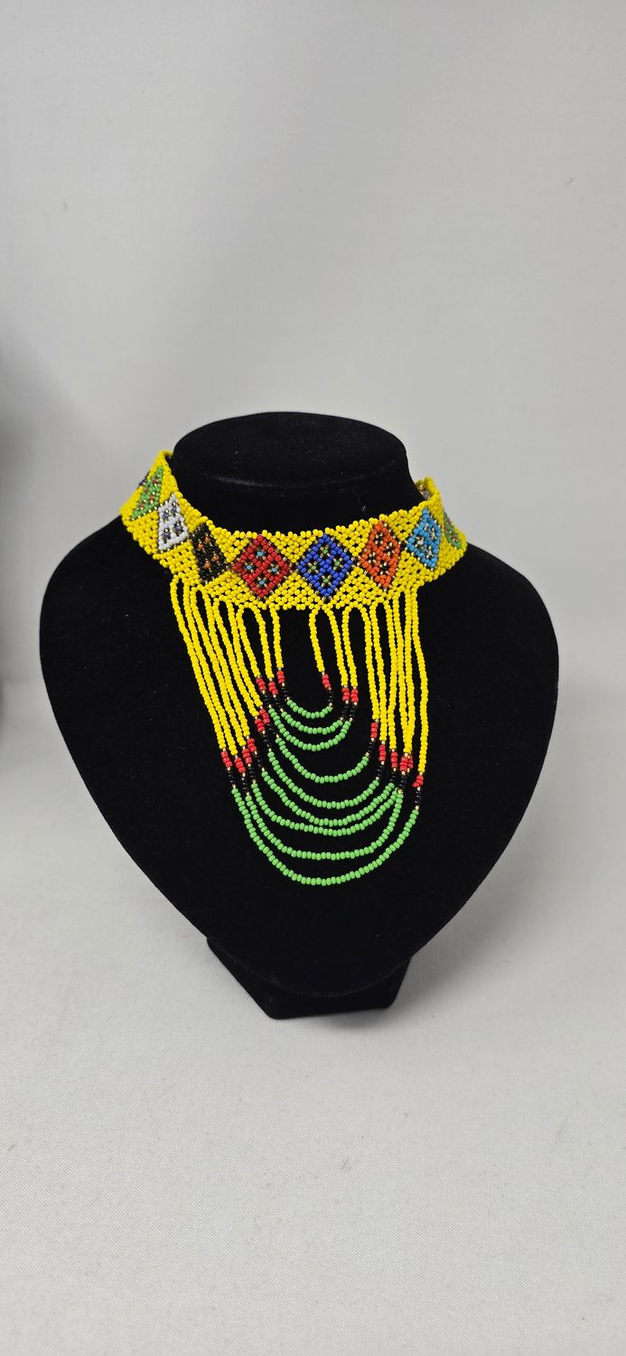 Handmade African Beaded Statement Necklace | Traditional African Jewellery | All Things African - Latoa