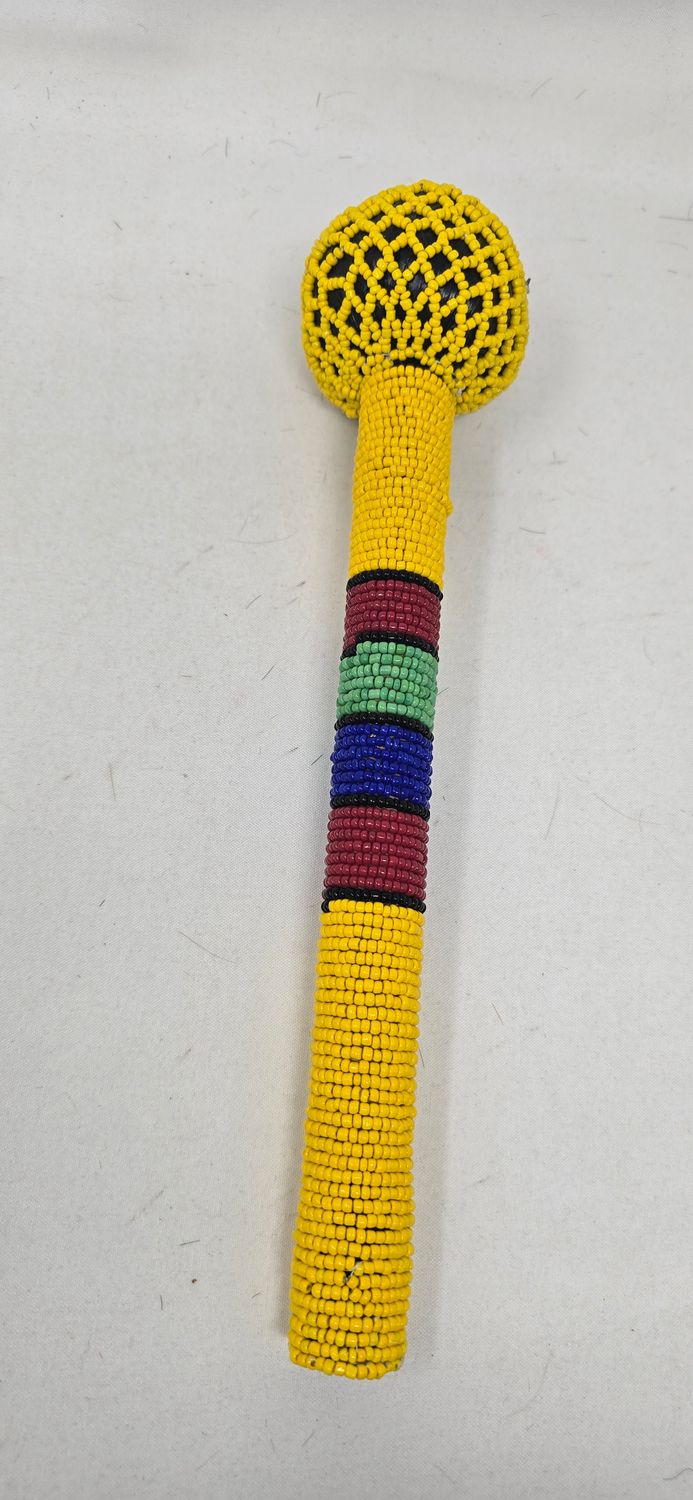 Colourful Handmade Beaded Induku / Knobkerrie | African Heritage Craft - Njaroni